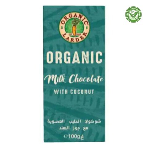 Organic Larder Milk Chocolate With Coconut 100g