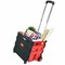 Aiwanto 25Kg Foldable Shopping Trolley Storage Basket Two-Wheeled Trolley Hand Cart(Red/Black)