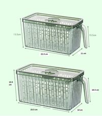 Atraux Large 2-In-1 Kitchen Storage Container With Plastic Washing Basket &amp; Strainer - Assorted Colors (4 Pcs)
