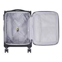 Delsey Pin Up 4 Wheel Luggage Soft Trolley Black 55cm