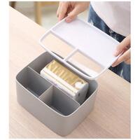 Aiwanto Plastic Tissue Box (Grey) And 5 Pack Disposable Face Towel Desktop Tissue Holder Plastic Tissue Box