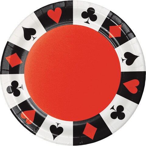 Card Night 7in Round Lunch Plates