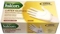 Falcon Latex Gloves (M) Powder Free, 100 Pieces