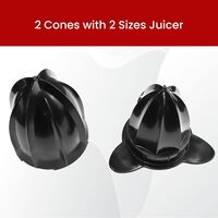 Nobel Portable Juicer 2 Cones With 2 Sizes Plastic Spout With Anti-Drip Function And Overheat Protection, Detachable Plastic Part For Easy Clean Anti Slip NJ406 Black 1 Year Warranty