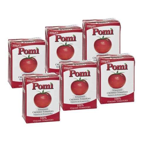 Buy Pomi Strained Crushed Tomatoes 200g Pack of 6 in UAE