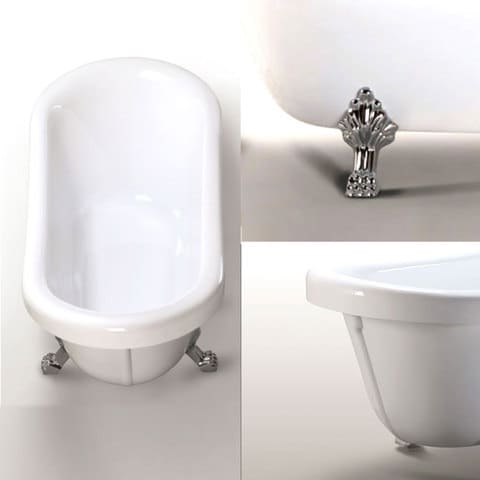 Simbashoppingmea - Vintage Freestanding Bathtub White 170 X 80 Cm &ndash; Margherita