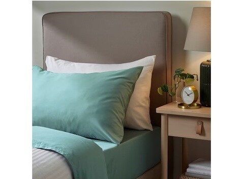 Pillowcase, grey-turquoise50x80 cm