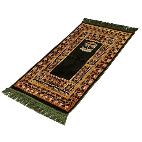 Fabienne Turkish Narrow Prayer Mat for Kids, Teenagers and Adults Olive Green 53x100 cm