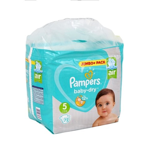 Pampers Jumbo Pack Baby Dry Diapers Size 5, 11 to 16 Kg, 72pcs