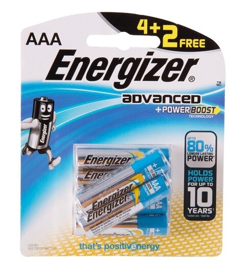 Energizer Advanced Titanium Battery AAA 4 pieces + 2 Free