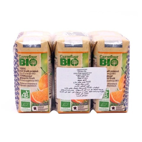 Carrefour Bio Juice Orange 200ml x Pack of 6