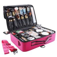 Generic-CK753 Large Capacity Makeup Brush Bag Case Cosmetic Pouch Storage Handle Organizer Travel,pink