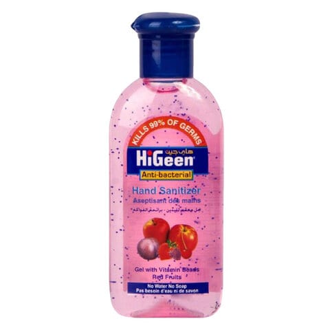 Buy HIGEEN HAND SANITIZER GEL RED FRUITS FRAGRANCE 50ML in Kuwait