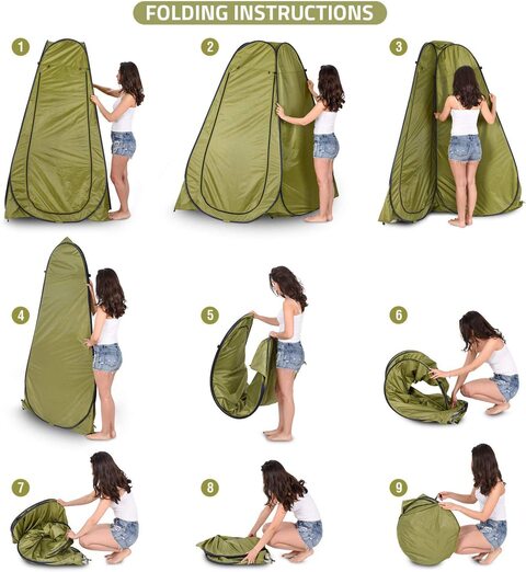 Folding store shower tent