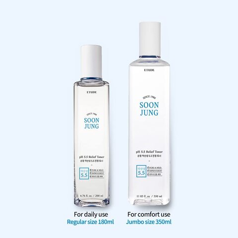 Etude House Soonjung Ph5.5 Relief Toner 200ml (New Version), Skin Care Solution, Low Ph Toner For Sensitive Skin, Non-Comedogenic, Hypoallergenic &amp; Fragrance Free Moisturizer For Face