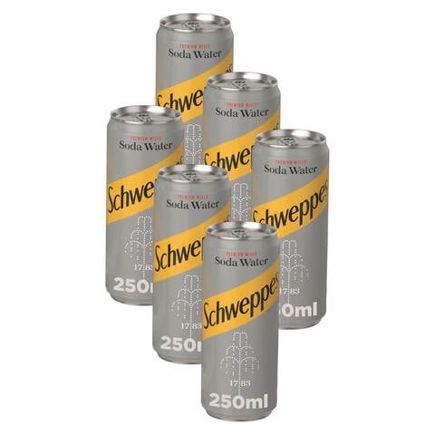 Schweppes Soda Water 250ml Pack of 6