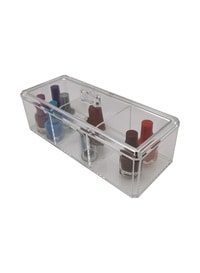 Storage Box Cosmetic Jewelry Storage Three Compartment Transparent Acrylic Storage Box Expert Organizer Cotton Swab Makeup Pads Case