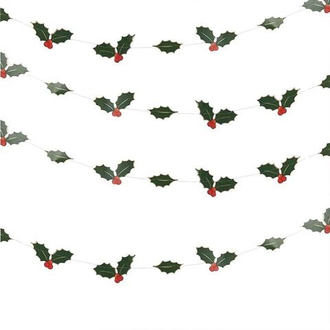 Foiled Holly Leaves Garland