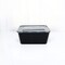 COSMOPLAST MICROWAVE CONTAINER RECTANGLE WITH LID 1000ML BLACK 50PCS