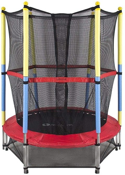 Outdoor trampoline with outlet net