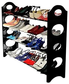 Buy Stackable 4 Tier Shoe Rack for Home/Office, Portable Standing Shoe Rack  (Pack of 1 Unit). Online - Shop Home & Garden on Carrefour UAE