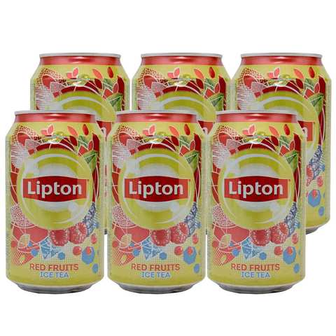 Lipton Ice Tea Drink Red Fruit Flavor 320 Ml 6 Pieces