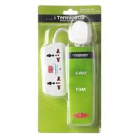 Terminator 4 Way Power Extension Socket 10m Cable Model: TPB 306-10m