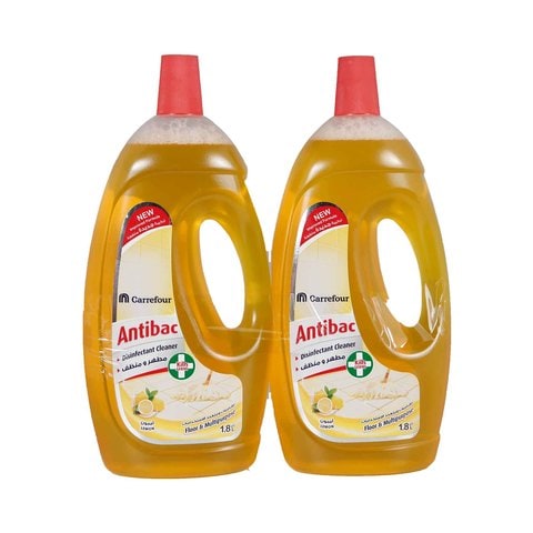 Carrefour Antibac Disinfectant Cleaner Four In One Lemon 1.8 Liter 2 Pieces