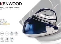 Kenwood Steam Iron Steam Station 2600W With 1.8L Water Tank Capacity, Ceramic Soleplate, 180g Steam Shot, Anti Drip, Auto Shut Off, Self Clean Function, SSP20.000WB, White/Blue