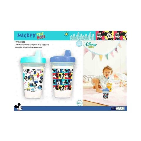 Disney Mickey Mouse Sippy Cup Set for Kids - Bundle with 2 Spill