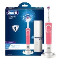 Oral B Vitality 200 Electric Rechargeable Toothbrush With Travel Case Pink