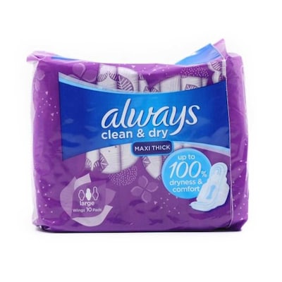 Always Dreamzz Pad Cotton Soft Maxi Thick, Night Long Sanitary Pads W/  Wings 20 Count