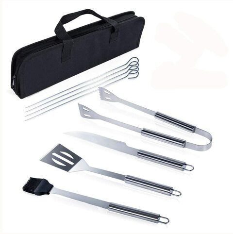 Generic Skeido 9Pcs Bbq Grill Tool Set Portable Stainless Steel Barbecue Accessories Outdoor Indoor For Camping Grilling Utensils With Bag