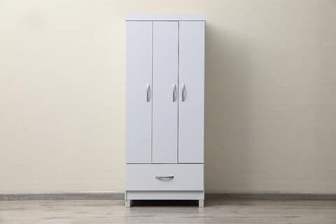 Three door white deals wardrobe