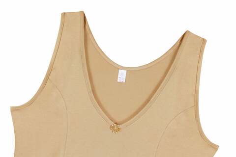 3 - Pieces Women Camisole Cotton 100% Comfortable dress underwear sleepwear Beige M