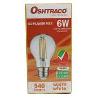 Oshtraco 6W Filament 3000K LED Bulb Warm White