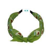 Aiwanto 2Pcs Bow Knot Fashion Headband Printed Design Hair Accessory for Ladies (Yellow Green/Pink)