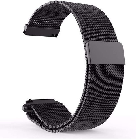 Nusense Milanese Loop 22mm for Samsung Gear S3 Frontier, Samsung Gear S3 Classic, Samsung Galaxy Watch 46mm, Stainless Steel Replacement Watch Band 22mm (Black)