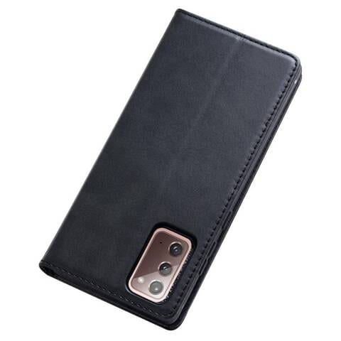 Samsung Galaxy Note 20 Ultra Leather Case, Premium PU Leather Cases Folio Flip Cover Black