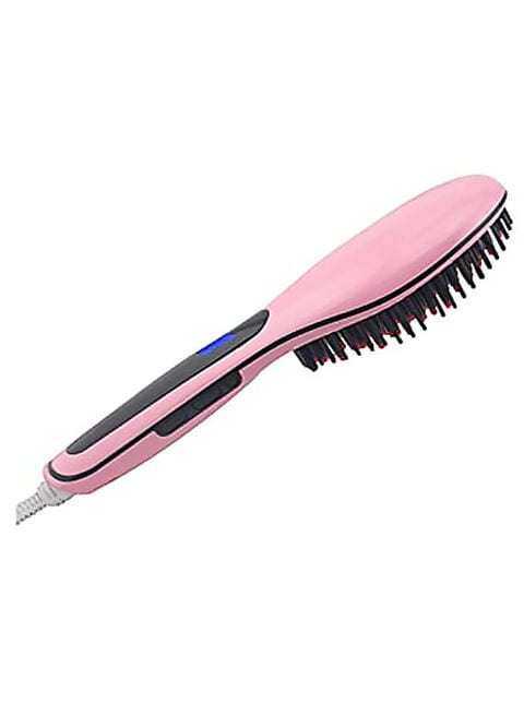 Pink hair outlet straightener brush