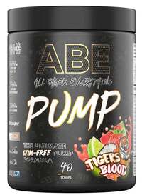 Applied Nutrition Abe Pump Pre Workout Stim Free, Increase Physical Performance, Enhance Energy And Pump, Tigers Blood Flavor, 500gm, 40 Servings