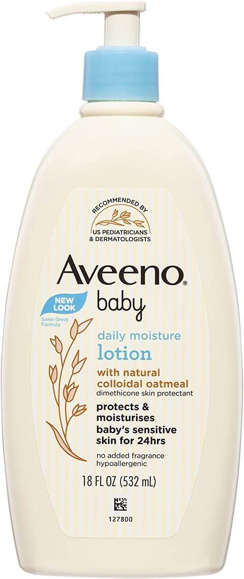 Buy Aveeno Baby Daily Moisture Moisturizing Lotion For Delicate Skin With  Natural Colloidal Oatmeal & Dimethicone, Hypoallergenic, Fragrance-,  Phthalate- & Paraben-Free, 18 Fl. Oz (Package May Vary) Online - Shop Baby  Products