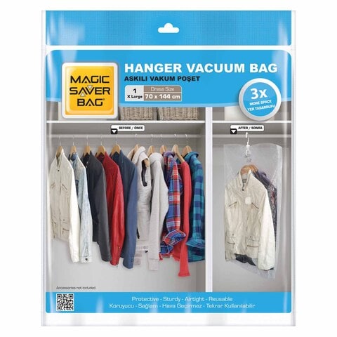 Magic Saver Vacuum Hanger Bag Clear XL 70x144cm