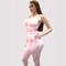 Kidwala 2 Pieces Tie Dye Set - High Waisted Leggings with Sports Strappy Back &amp; round neck Bra Workout Gym Yoga Outfit for Women (Large, Pink)