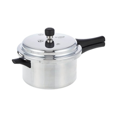 Prestige Popular Aluminium Pressure Cooker Silver And Black 4L