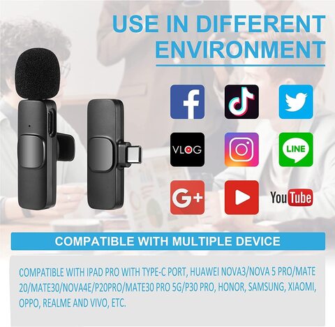Buy Wireless Lavalier Microphone for Type-C Phone, Plug-Play