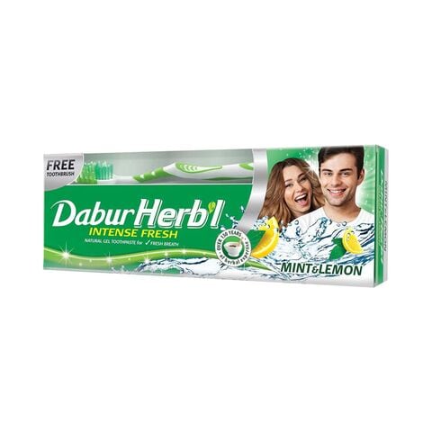 Dabur Herbal Intense Fresh Toothpaste With Toothbrush Green 150g