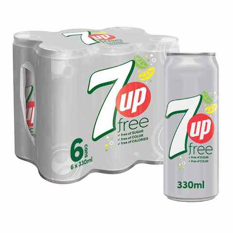 7 Up Free Carbonated Soft Drink 330ml Pack of 6