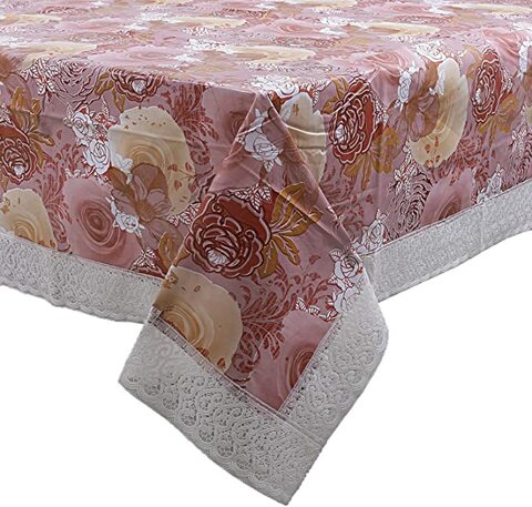 Buy Kuber Industries Floral PVC 6 Seater Dining Table Cover - Grey (CTKTC05155) in UAE