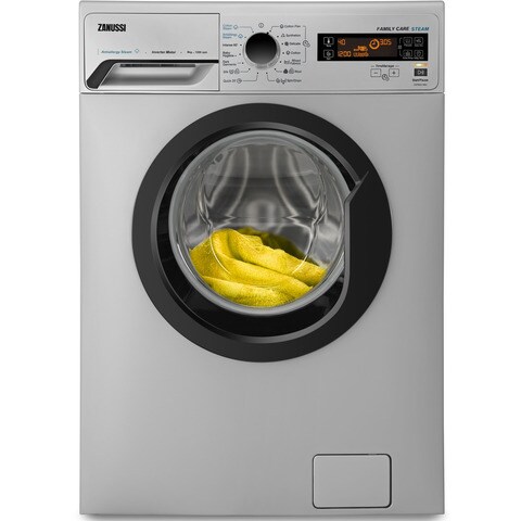 Zanussi Front Loading Washing Machine With Inverter Motor, 8 KG, 1200 RPM, Silver - ZWF8251SBV